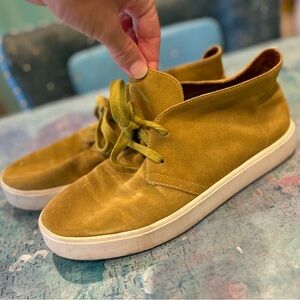 Chartreuse Suede Sneakers